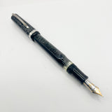 Visconti Oversized Wall Street Limited Edition Glittering Silver Gray Striped Celluloid Fountain Pen - Fine 18kt Gold Nib