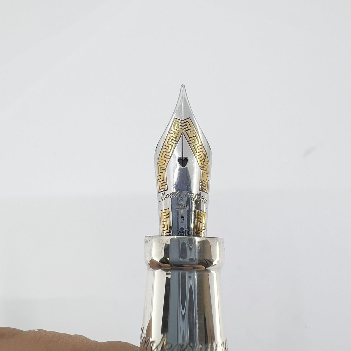 Montegrappa Sterling Silver Reminiscence  Fountain Pen -  Fine 18kt Gold Nib