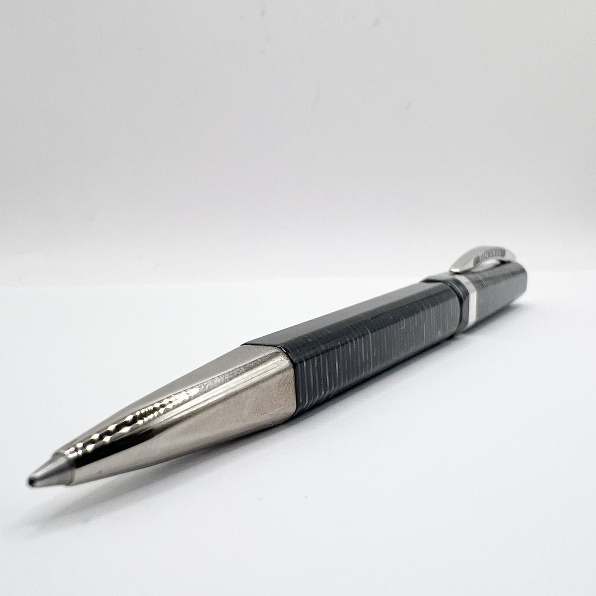 Visconti Wall Street Glittering Gray Striped Celluloid Ballpoint Pen