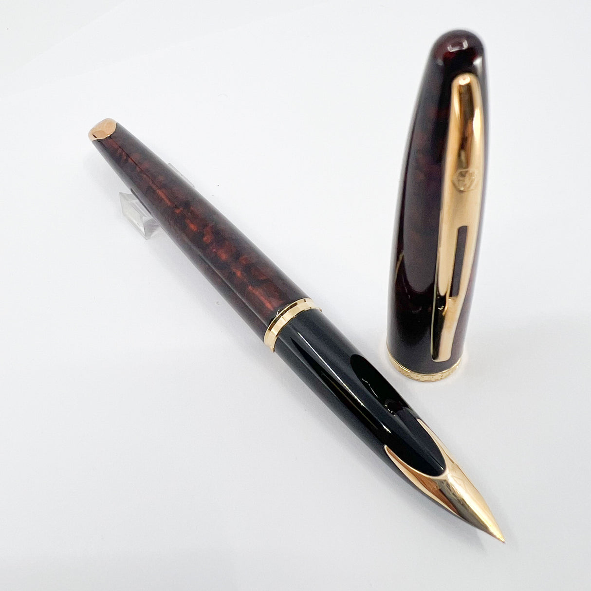 Waterman Carene Amber Shimmer Lacquer Fountain Pen (Now Known as Marine Amber) - Extra Fine 18kt Gold Nib