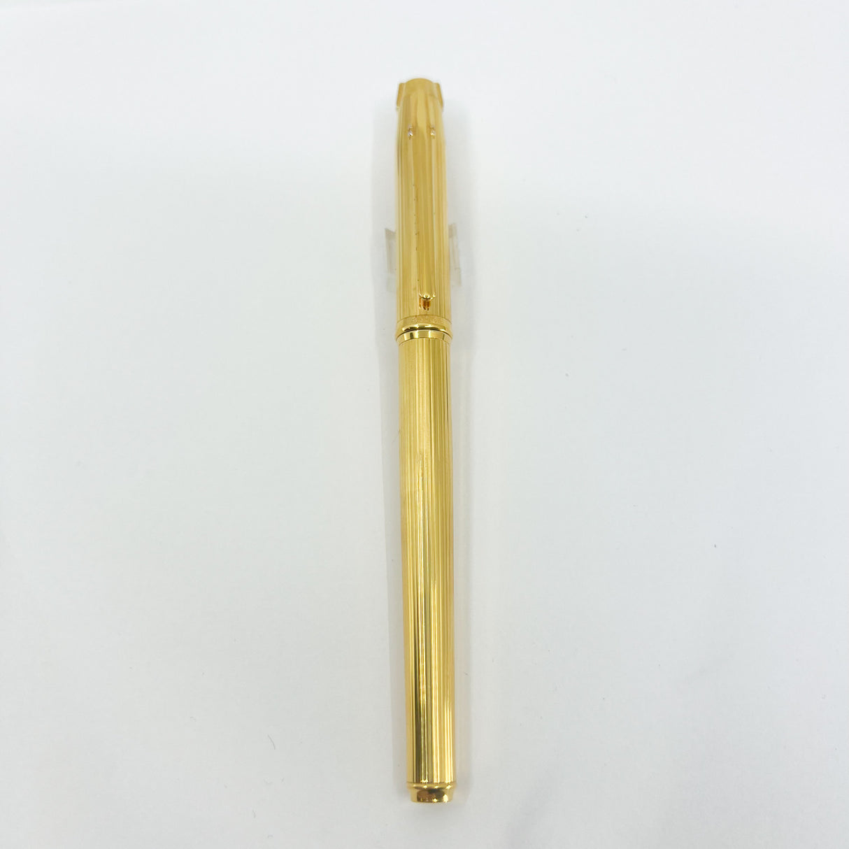 Elysee Parthenon Fountain Pen with 18K Gold-Plated Vertically Etched Body - Medium 2-Tone 18kt Gold Nib