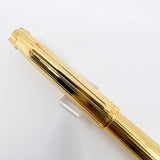 Elysee Parthenon Fountain Pen with 18K Gold-Plated Vertically Etched Body - Medium 2-Tone 18kt Gold Nib