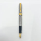 Parker Sonnet Sterling Silver Cisele Cross Hatch Fountain Pen -  Fine 18kt Gold Nib