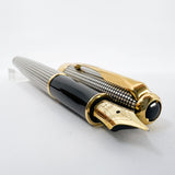 Parker Sonnet Sterling Silver Cisele Cross Hatch Fountain Pen -  Fine 18kt Gold Nib