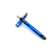 Pilot Custom 74 Blue Transparent Demonstrator Fountain Pen - Broad 14kt Gold Nib