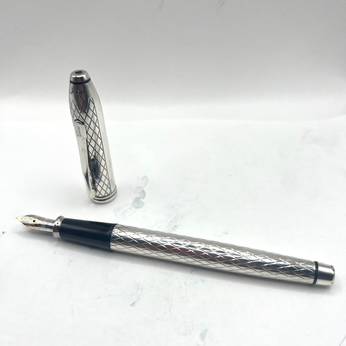 Cross Townsend Sterling Silver Fountain Pen - Made for 25th  Anniversary of Joon Pens(NYC)- Fine 18kt Gold Nib