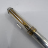 Waterman Man 100 Full Covered Sterling Silver Fountain Pen - Smooth Pattern - Fine 18kt Gold Nib - Scarce!