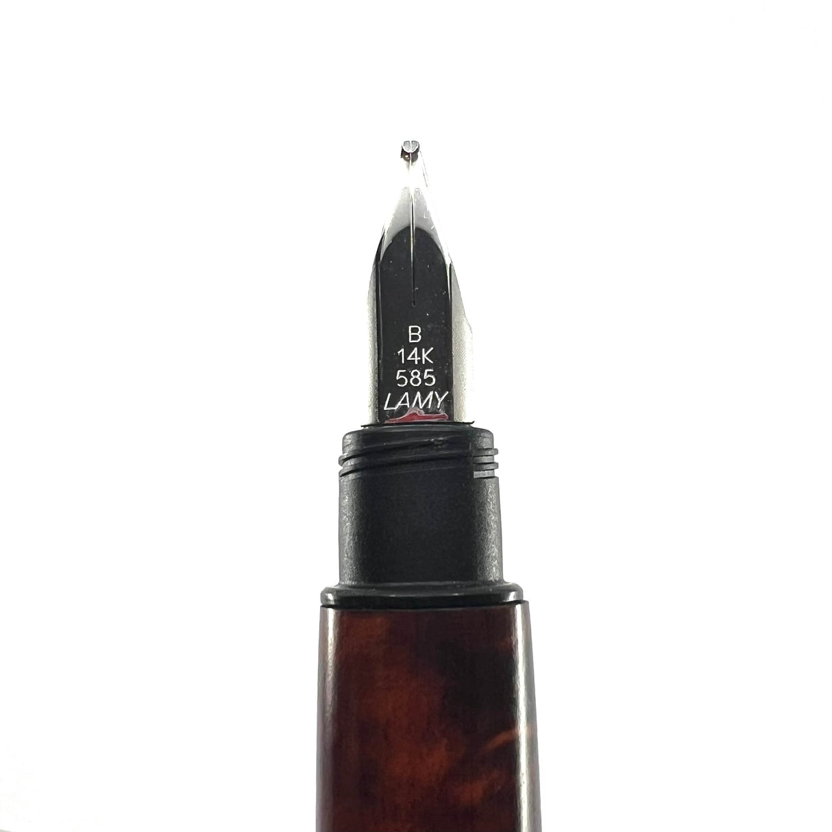 Lamy Accent Briarwood & Black Lacquered Fountain Pen - Broad 14kt  Gold Nib