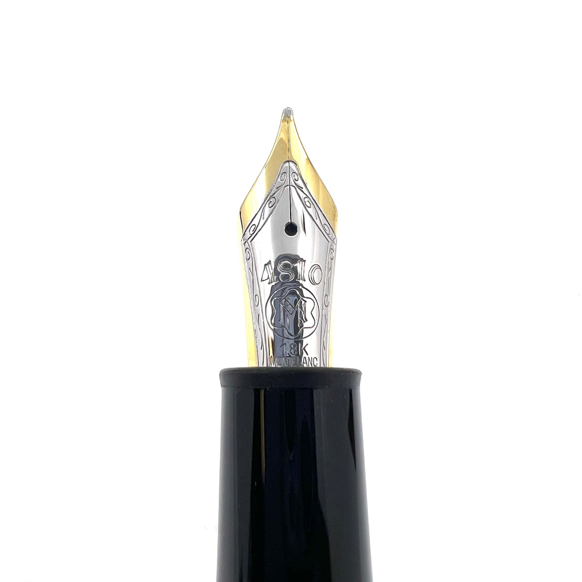 Montblanc LeGrand Solitaire #146 Sterling Silver Pinstriped Fountain Pen - Medium 18kt Gold Nib