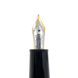Montblanc LeGrand Solitaire #146 Sterling Silver Pinstriped Fountain Pen - Medium 18kt Gold Nib