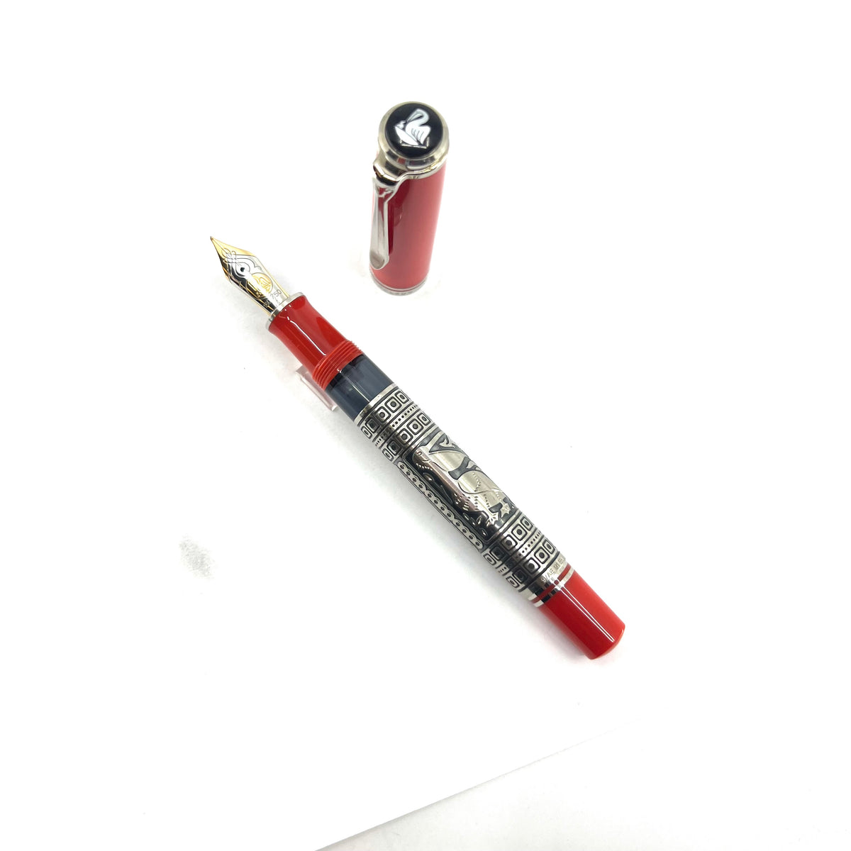 Pelikan Souveran M910 (M800 Size) Red Toledo Special Edition  Fountain Pen - Fine 18kt Gold Nib