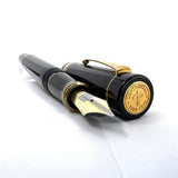 Parker Black Duofold  1888-1988 Centennial Collector Edition - First Year Parker Cap Top Medallion - Medium 18kt Gold Nib