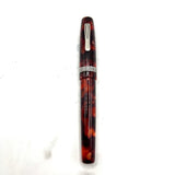 Krone Vintage Fiesta Marbled Burgundy Fountain Pen - Broad 18kt Gold Nib