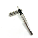 Cartier Diabolo Platinum Plated Fountain Pen - Medium 18kt Gold Nib