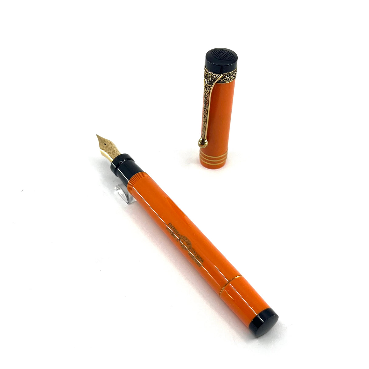 Aurora Internazionale Glittered Orange Auroroloide Limited Edition  Fountain Pen  - Fine 18kt  Gold Nib