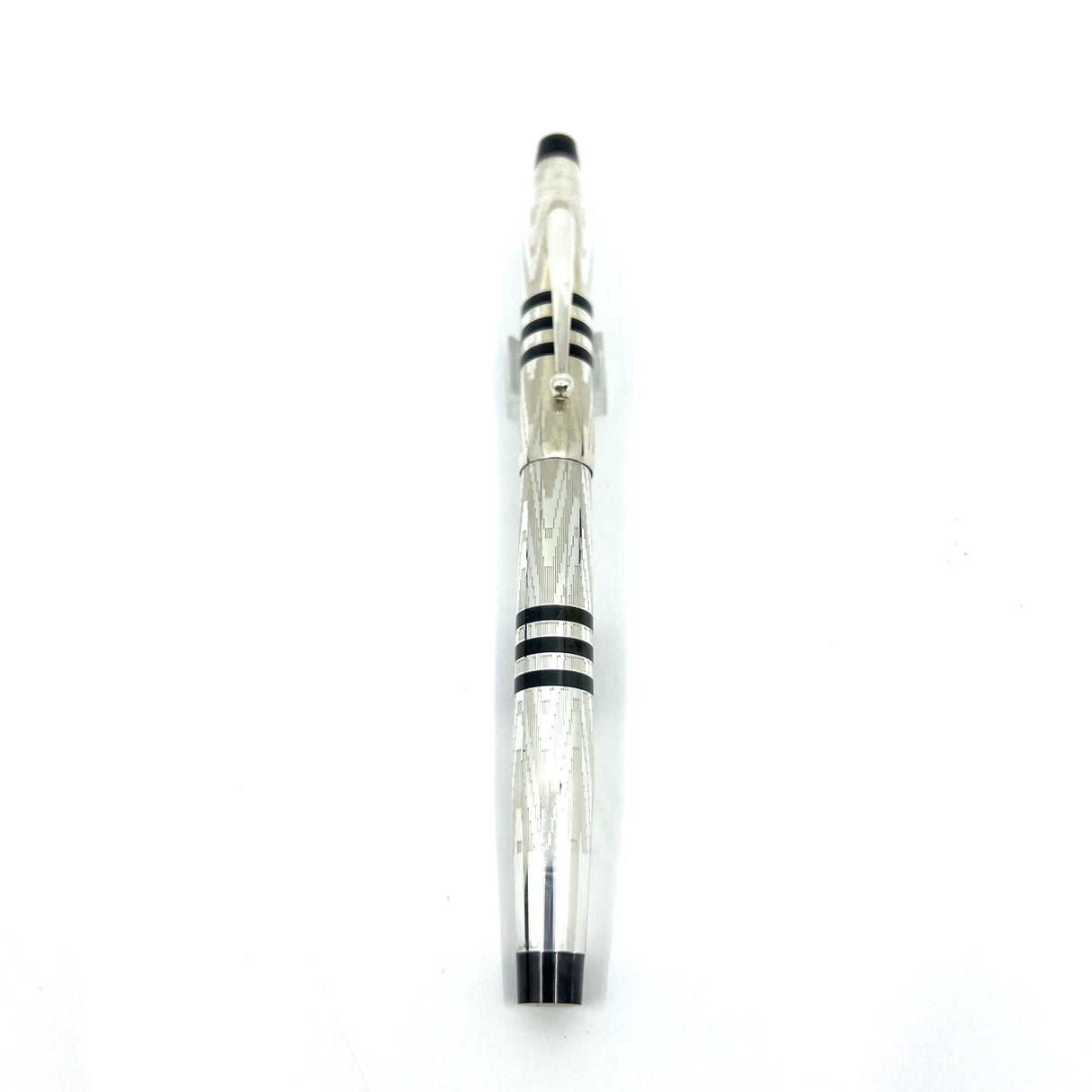 Cross 150th Anniversary Limited Edition Art Deco Sterling Silver Fountain Pen (1996)  -  Medium 18kt Gold Nib -  MINT Condition with Complete Original Packaging