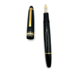 Montblanc #147 Traveler Black Resin LeGrand Meisterstuck Fountain Pen -  Broad Oblique (Profile of Left Foot) 18kt Gold Nib
