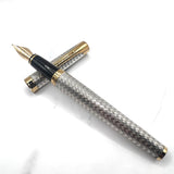 Waterman L'Etalon Sterling Silver Basket Weave Design Fountain Pen- Medium 18kt Gold Nib