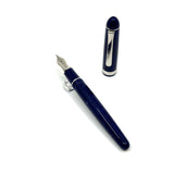 Platinum Pen Co. #3776 Celluloid Midnight Blue Ocean Fountain Pen  - Broad 14kt Gold Nib