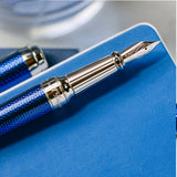 S.T. Dupont Eternity XL Blue Lacquer Over Guilloche - Fountain Pen