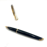 Waterman Carene Deluxe Black Barrel/Silver-Plated Cap Fountain  Pen   - Fine 18kt Gold Nib