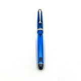 Pilot Custom 74 Blue Transparent Demonstrator Fountain Pen - Broad 14kt Gold Nib