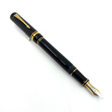 Parker Black Duofold  1888-1988 Centennial Collector Edition - First Year Parker Cap Top Medallion - Medium 18kt Gold Nib