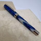 Visconti Opera Elements Speckled "Water" Blue/Lustrous White  Fountain Pen - Fine 14Kt Gold Nib