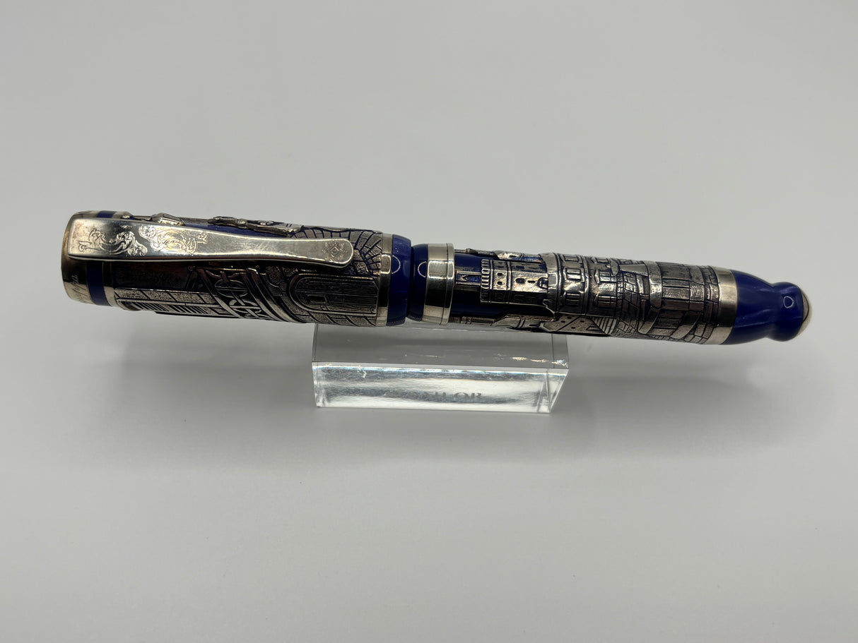 Montegrappa Heavy Sterling Silver over Celluloid Body Limited Edition Barbiere Di Siviglia (Barber of Seville)  Rollerball Circa 2009