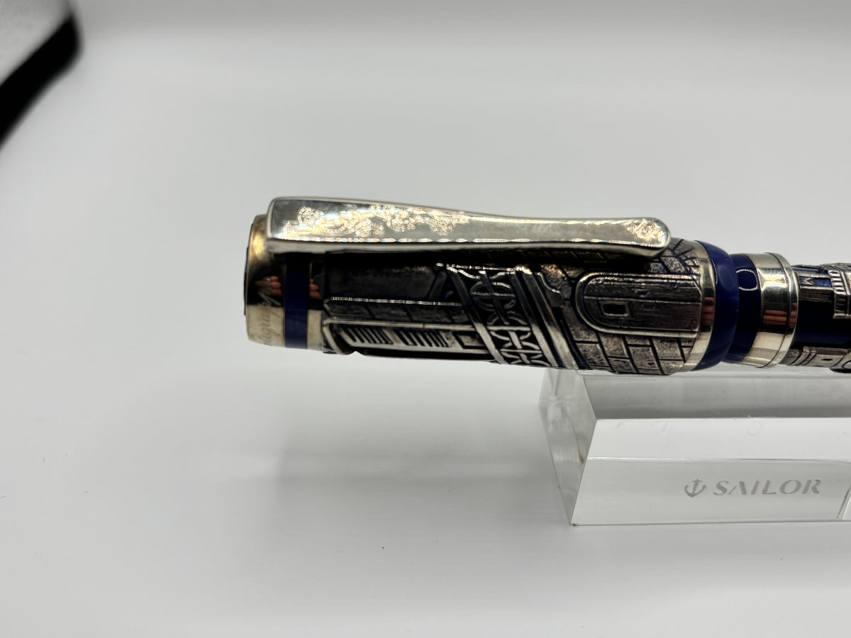 Montegrappa Heavy Sterling Silver over Celluloid Body Limited Edition Barbiere Di Siviglia (Barber of Seville)  Rollerball Circa 2009