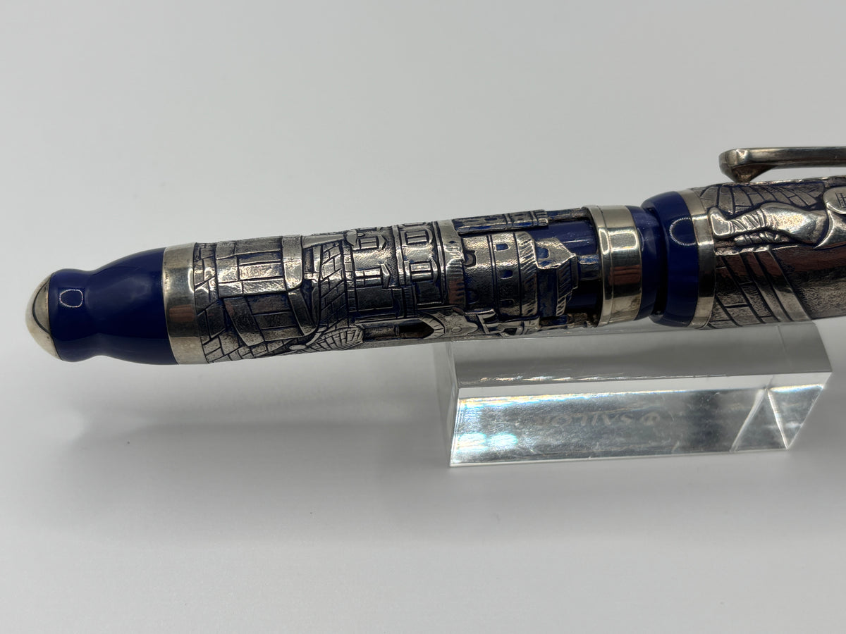 Montegrappa Heavy Sterling Silver over Celluloid Body Limited Edition Barbiere Di Siviglia (Barber of Seville)  Rollerball Circa 2009