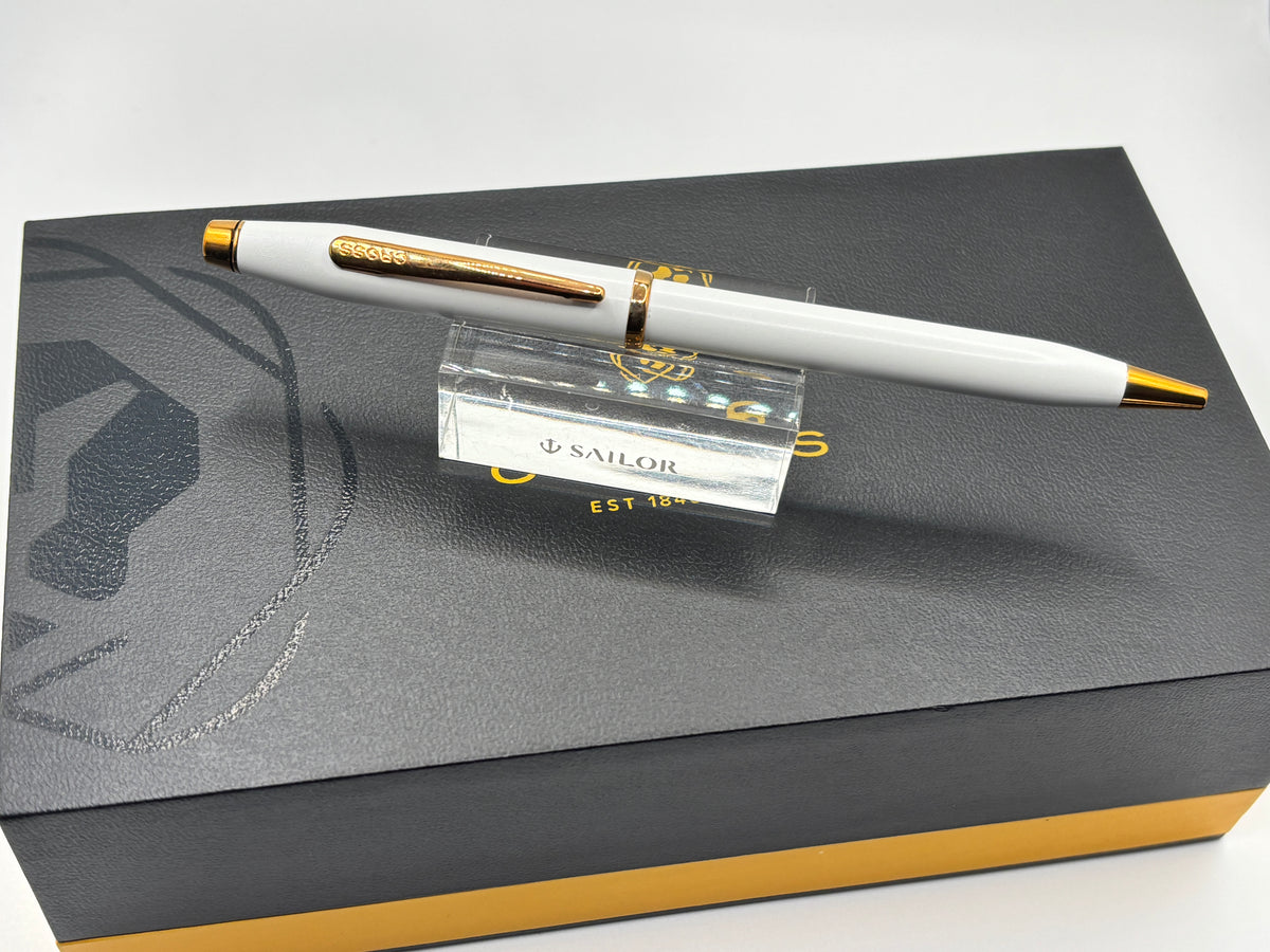 Cross Century II Pearlescent White Rose gold trim - Ball Pen
