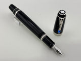 Montblanc Boheme Retractable Nib Black Rhodium Trim Blue Gem   Fountain Pen
