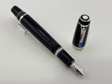 Montblanc Boheme Retractable Nib Black Rhodium Trim Blue Gem   Fountain Pen