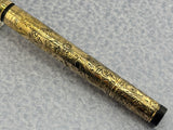 Waterman # 0512 1/2 Safety Fountain Pen Gold filled Floral Pattern - Retractable Nib