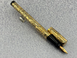 Waterman # 0512 1/2 Safety Fountain Pen Gold filled Floral Pattern - Retractable Nib