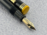 Gold Bond #8 Size Stonite Black with Yellow Ends - Fountain Pen