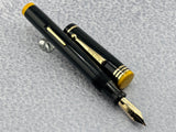 Gold Bond #8 Size Stonite Black with Yellow Ends - Fountain Pen