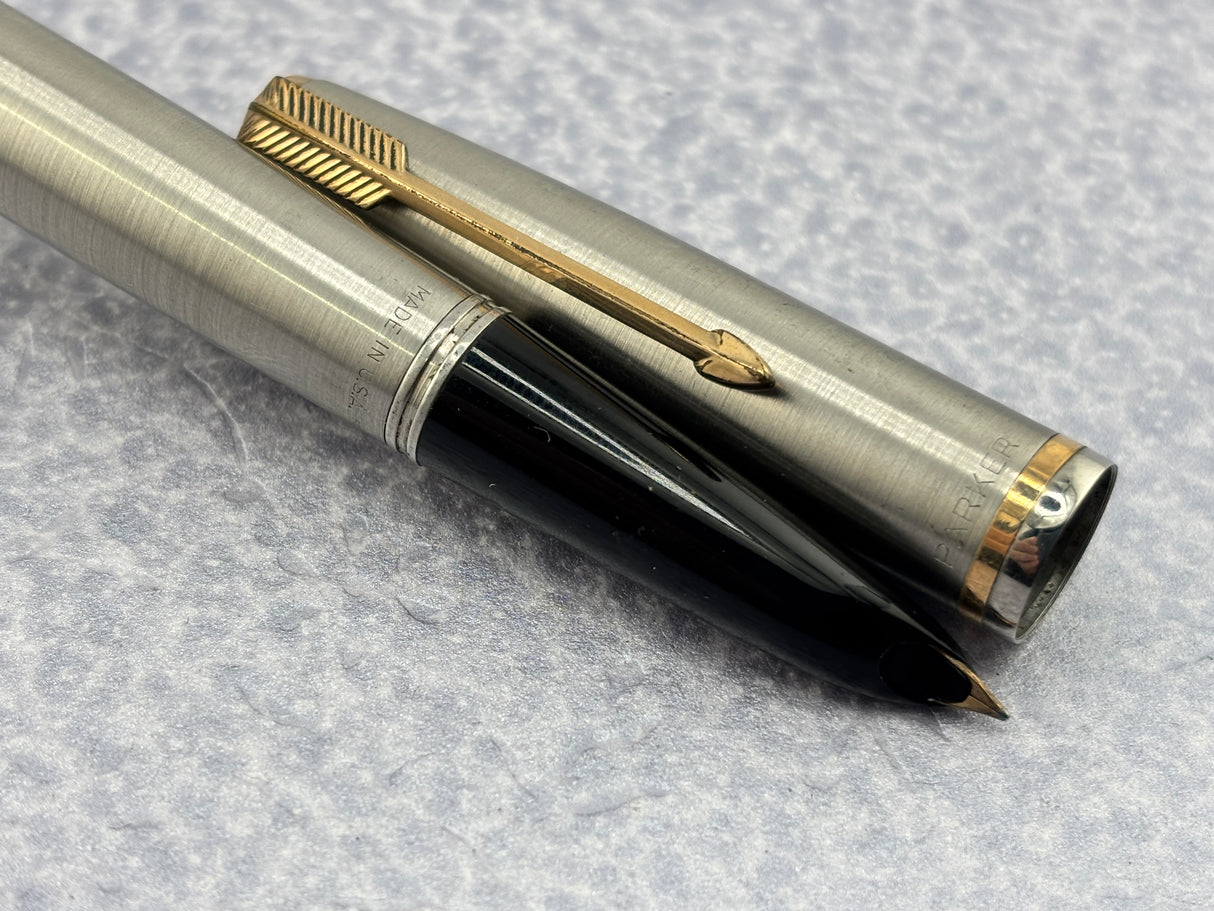 Parker # 51 Aerometric Flighter Stainless Steel Circa 1950 - Fountain Pen