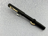 Conklin Toledo #30 Black chased Hard Rubber Crescent-Fill Fountain Pen