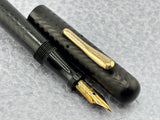 Conklin Toledo #30 Black chased Hard Rubber Crescent-Fill Fountain Pen