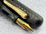 Conklin Toledo #30 Black chased Hard Rubber Crescent-Fill Fountain Pen