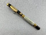Parker # 15 Gold Filled Filigree with Fluted Mother-of-Pearl Slabs Eyedropper-fill Fountain Pen circa 1910-1915