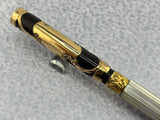 Parker # 15 Gold Filled Filigree with Fluted Mother-of-Pearl Slabs Eyedropper-fill Fountain Pen circa 1910-1915