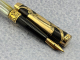 Parker # 15 Gold Filled Filigree with Fluted Mother-of-Pearl Slabs Eyedropper-fill Fountain Pen circa 1910-1915