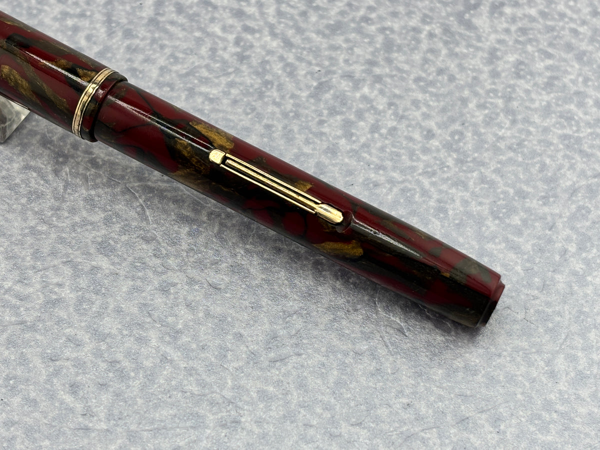 Waterman # 92 Red Wine & Gold Marble - Fountain Pen