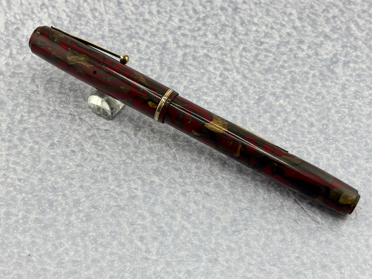 Waterman # 92 Red Wine & Gold Marble - Fountain Pen