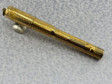 Waterman Gold-Filled # 0512 1/2 VPSF (Vest Pocket Self Filler) Gothic Overlay Ring Top Fountain Pen with Scarce Second Cap to Protect One's Clothing