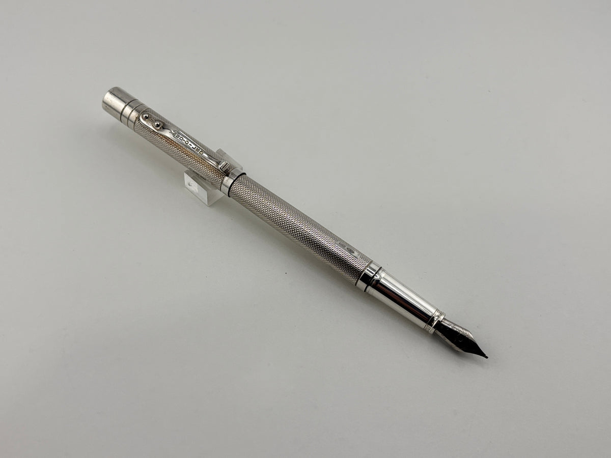 Yard O Led Viceroy Standard Barley  Sterling Silver .925 Fountain Pen - Medium 18kt Gold Nib