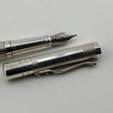 Yard O Led Viceroy Standard Barley  Sterling Silver .925 Fountain Pen - Medium 18kt Gold Nib